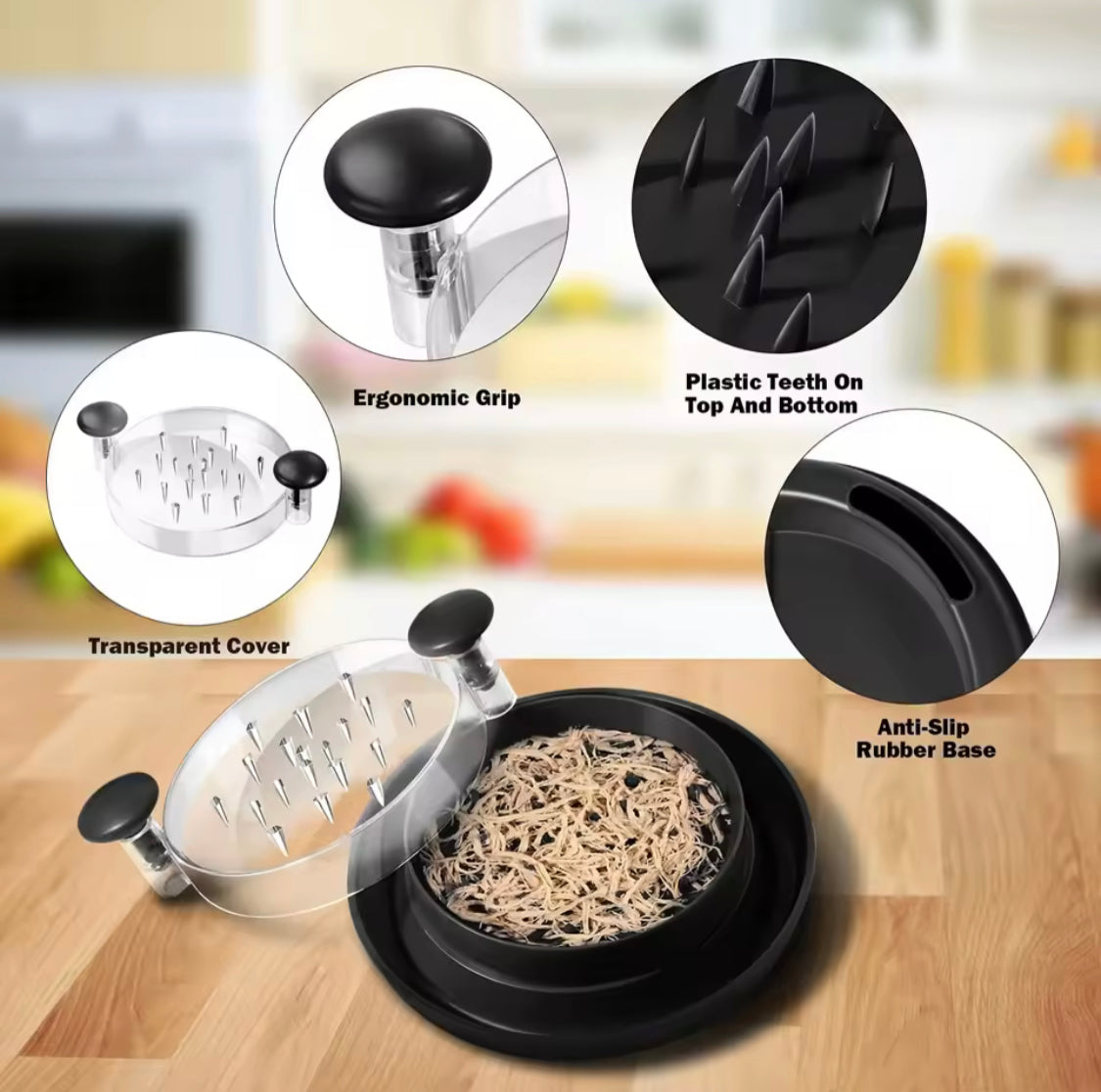 Upgraded Chicken Shredder Tool, Chicken Grinding Machine With Lid, Rotating Tool For Chopping Meat And Vegetables, Chicken Mincing Tool Upgraded Chicken Shredder Tool, Chicken Grinding Machine With Lid, Rotating Tool For Chopping Meat And Vegetables, Chicken Mincing Tool